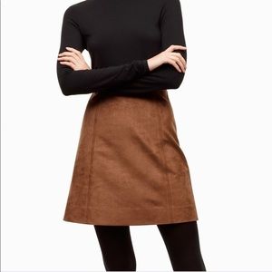 Babaton Suede Modern Mini Skirt Size 2 Tan